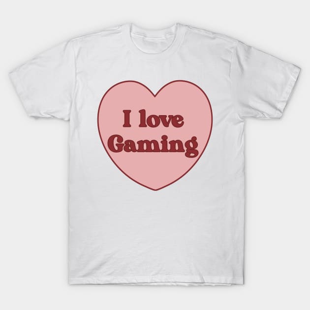 I love gaming heart aesthetic dollette coquette pink red T-Shirt by maoudraw